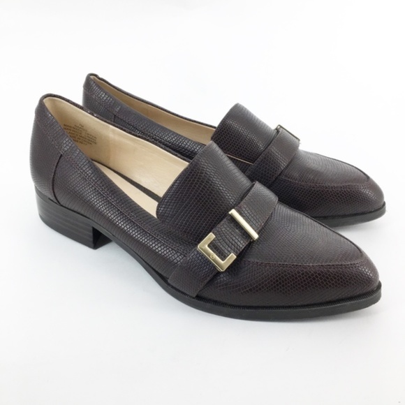 EUC Nine West Naroo Black Gator Embossed Smoking Loafer Size 11 - Picture 1 of 9